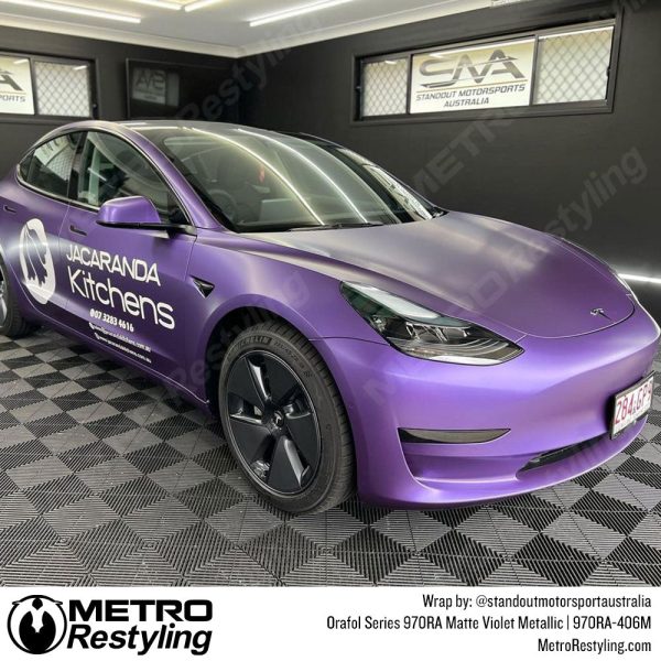 Orafol 970RA Matte Violet Metallic Vinyl Wrap | 970RA-406M Hot on Sale - Image 2