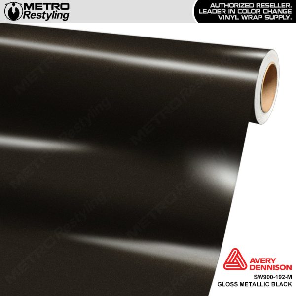 Avery Dennison SW900 Gloss Black Metallic Vinyl Wrap | SW900-192-M For Sale
