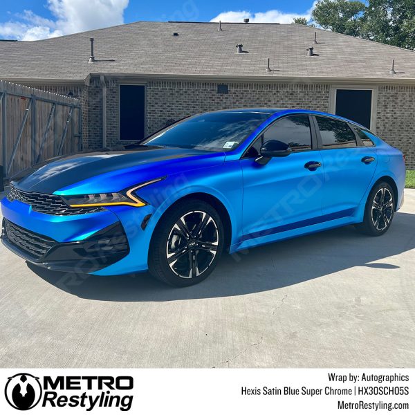 Hexis Satin Blue Super Chrome Vinyl Wrap | HX30SCH05S on Sale - Image 2
