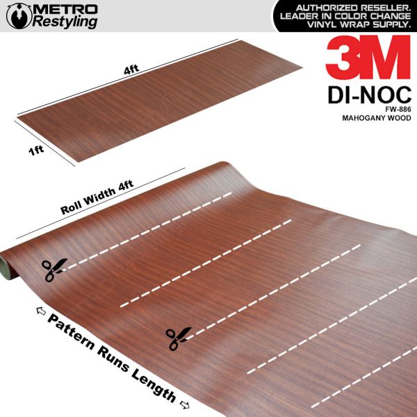 3M DI-NOC Mahogany Woodgrain Vinyl Sale - Image 3