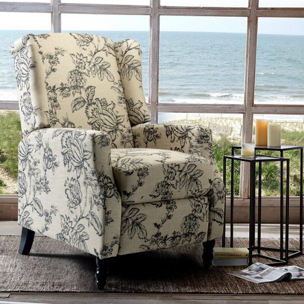Celia Upholstered Recliner with Classic Wing Back Hot on Sale