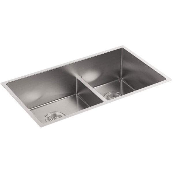Smart Divide Under-Mount Large Medium Double-Bowl Kitchen Sink with Basin Rack Hot on Sale