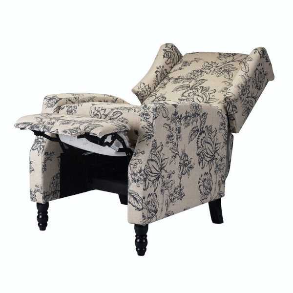 Celia Upholstered Recliner with Classic Wing Back Hot on Sale - Image 3