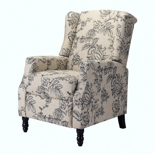 Celia Upholstered Recliner with Classic Wing Back Hot on Sale - Image 2