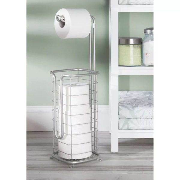 Metal Free Standing Toilet Paper Stand Dispenser - Holds 4 Rolls Fashion - Image 4