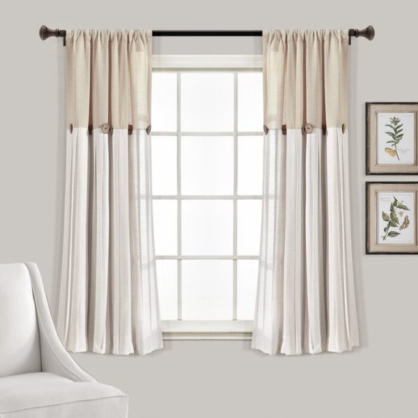 Linen Ruya Semi-Sheer Curtain Panel (Set of 2) Hot on Sale