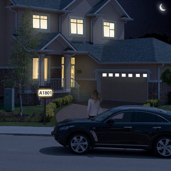 Solar LED House Number Stake 1-Line Address Sign on Sale - Image 2