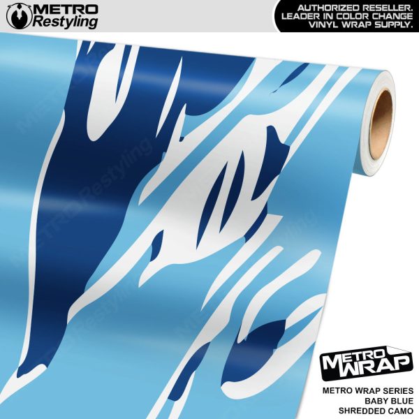 Metro Wrap Shredded Baby Blue Camouflage Vinyl Film For Discount
